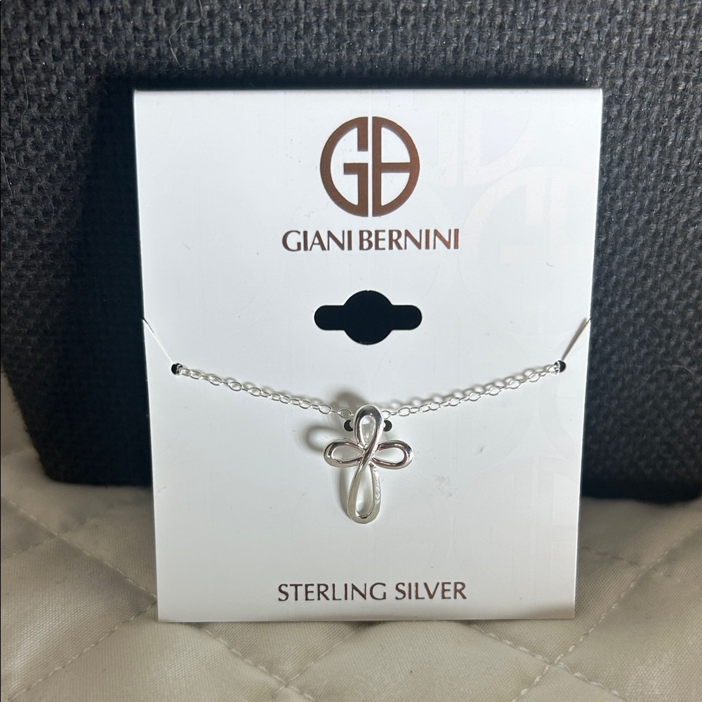 Giani Bernini Sterling Silver Infinity Cross Pendant Necklace NWT